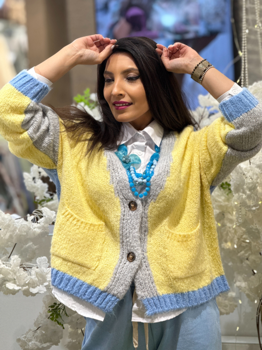 Pulover tricotat cu anchior si nasturi [2]