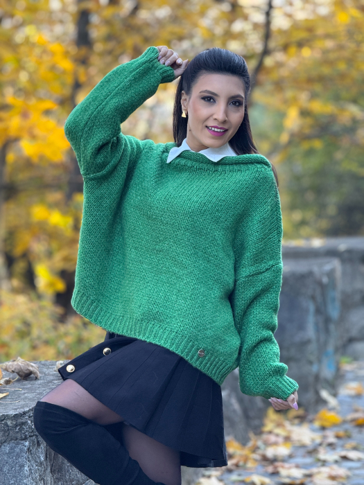 Pulover tricotat cu gat rulat [2]