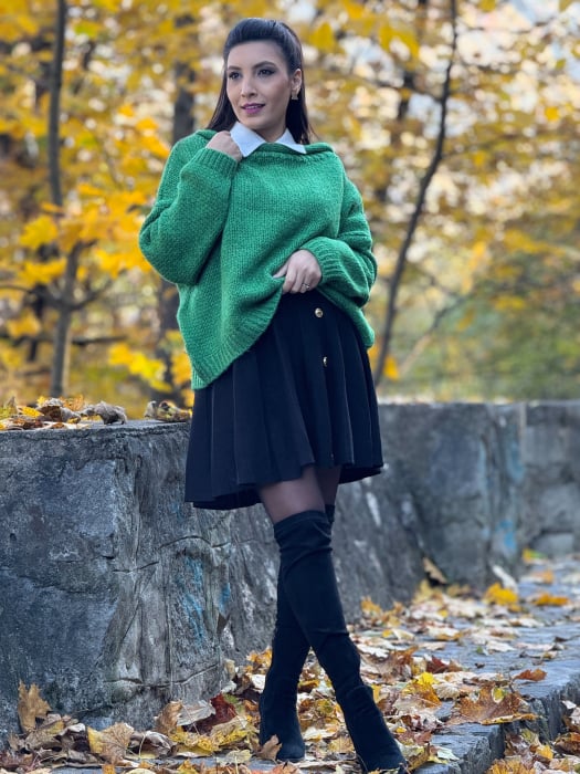 Pulover tricotat cu gat rulat [4]