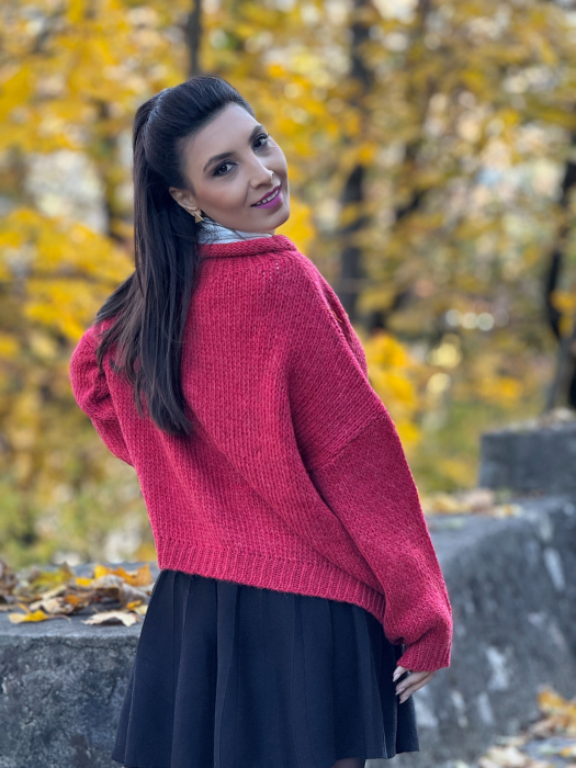 Pulover tricotat cu gat rulat [5]