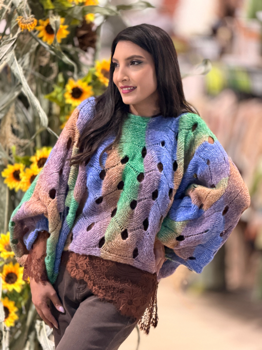 Pulover tricotat multicolor [5]