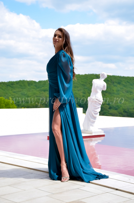 Rochie aqua cu pietricele [5]