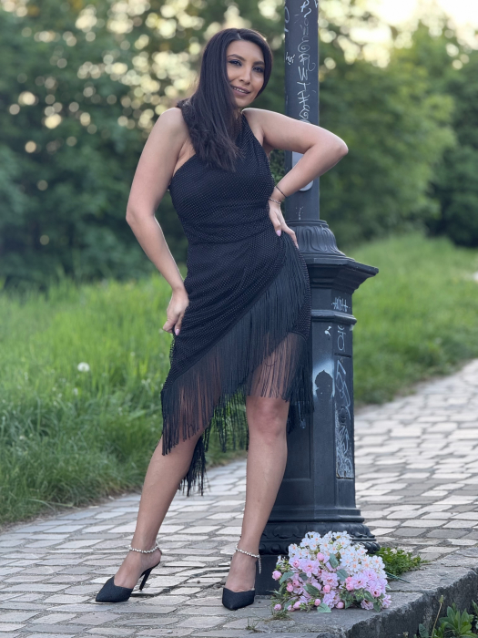 Rochie asimetrica cu franjuri [2]