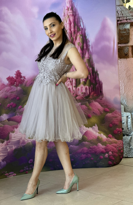 Rochie bej din tulle [2]