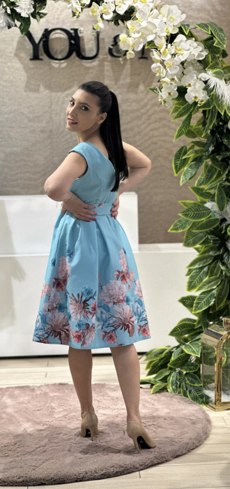 Rochie bleo cu imprimeu flori colorate [3]
