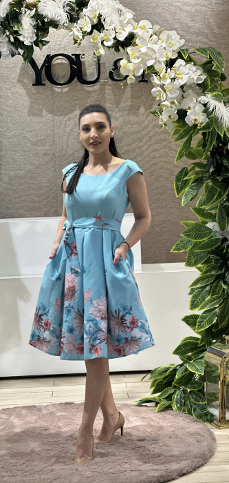 Rochie bleo cu imprimeu flori colorate [2]