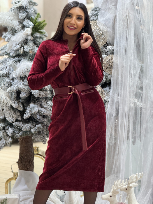 Rochie bordo cu fermoar [2]
