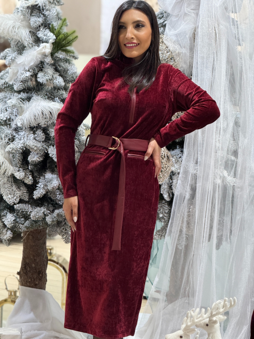 Rochie bordo cu fermoar [3]