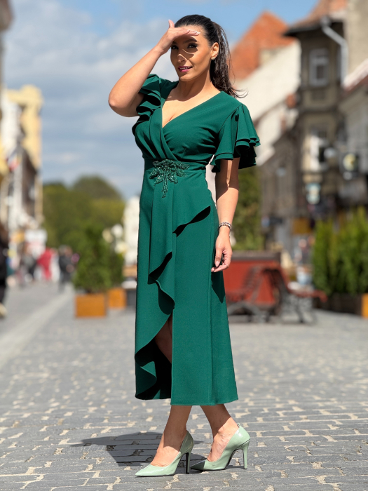 Rochie cambrata cu anchior si floare aplicata [4]