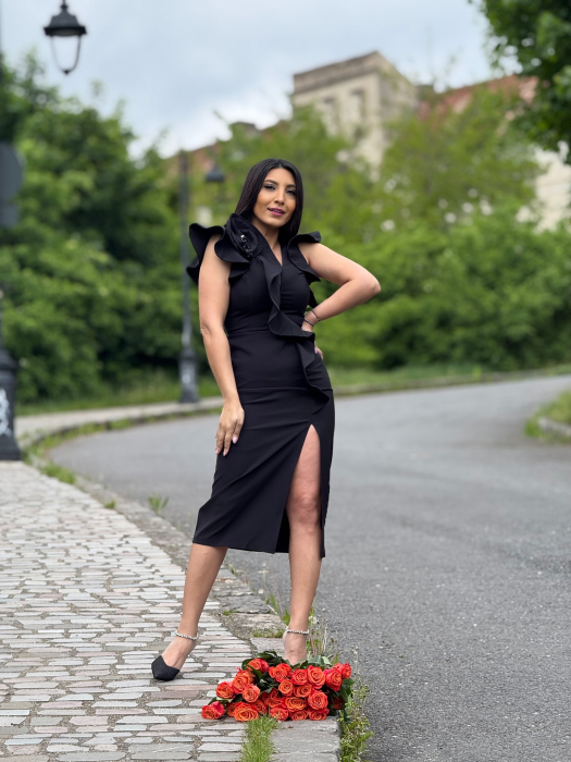 Rochie cambrata cu anchior si floare aplicata [2]