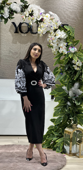 Rochie cu anchior si imprimeu mov [3]