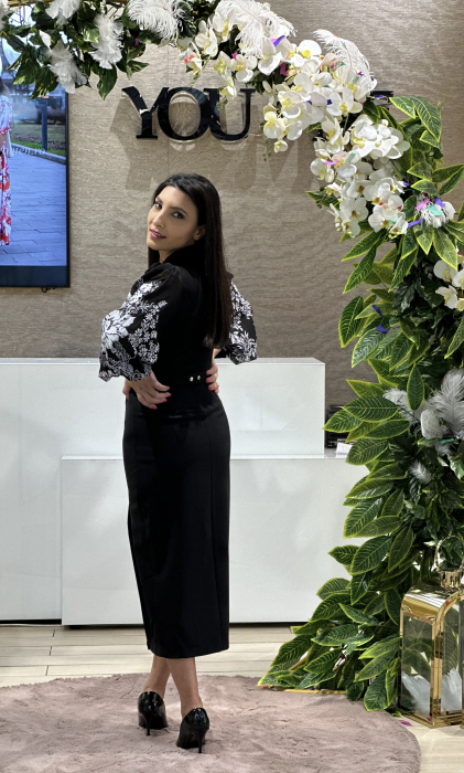 Rochie cu anchior si imprimeu mov [4]
