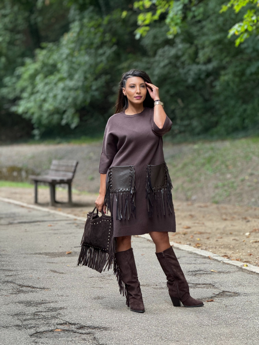 Rochie cu buzunare cu franjuri [3]