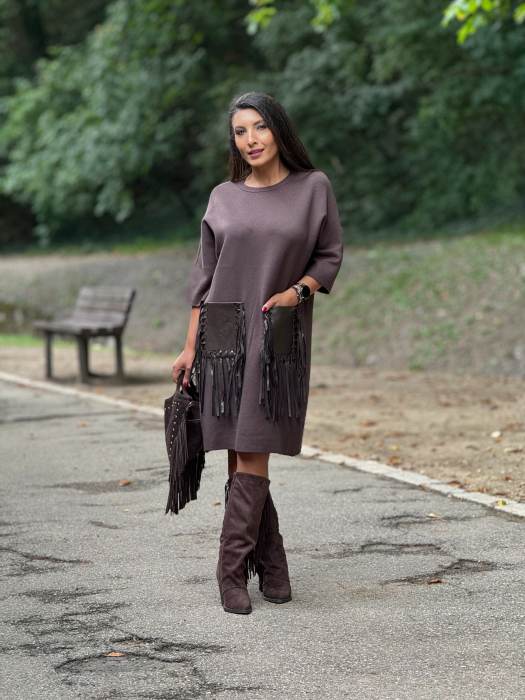 Rochie cu buzunare cu franjuri [2]