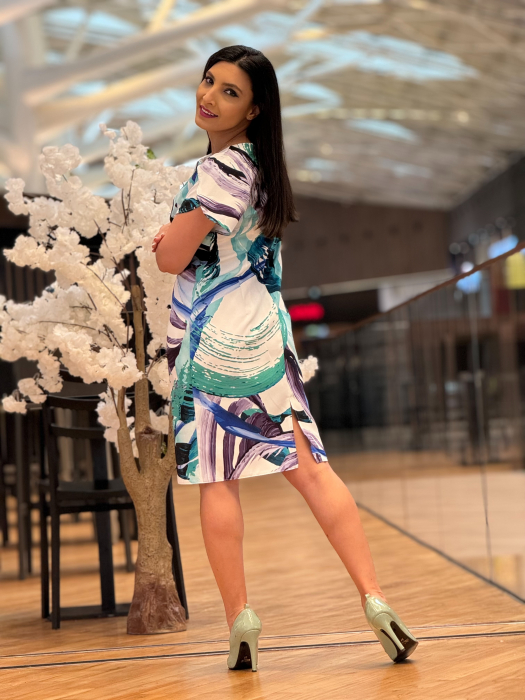 Rochie cu detalii mov [4]