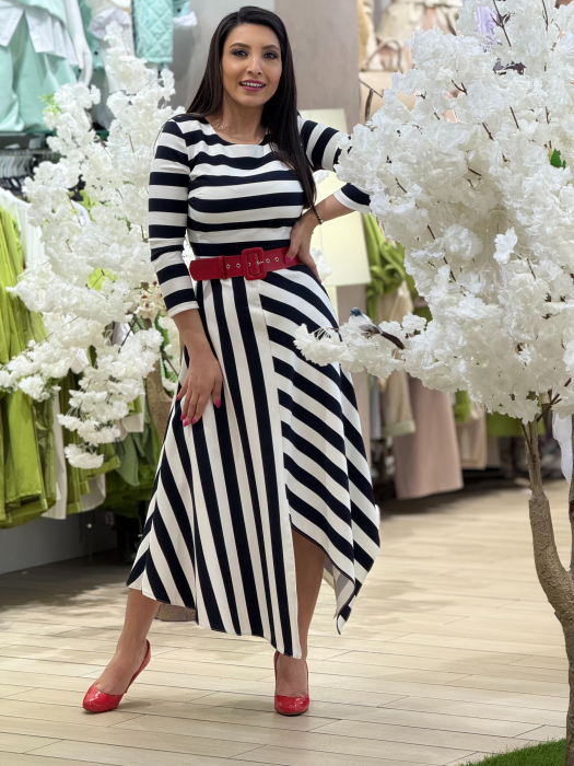 Rochie cu dungi asimetrica [2]