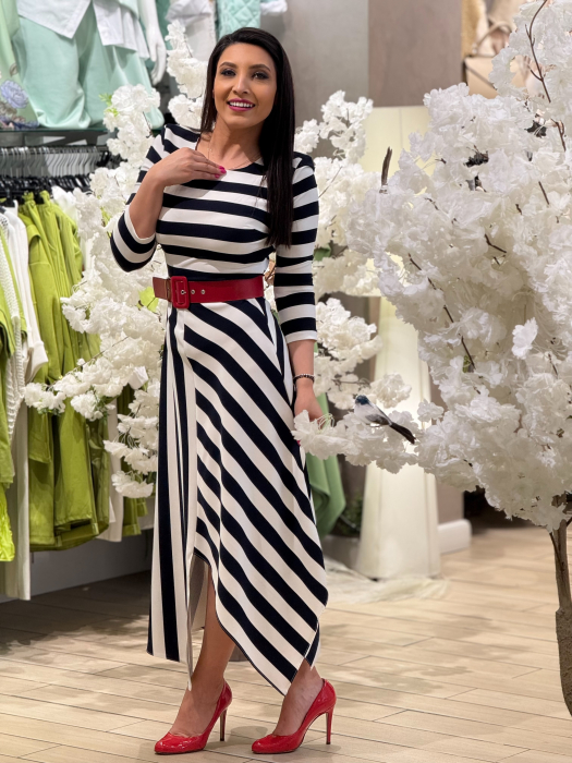 Rochie cu dungi asimetrica [3]