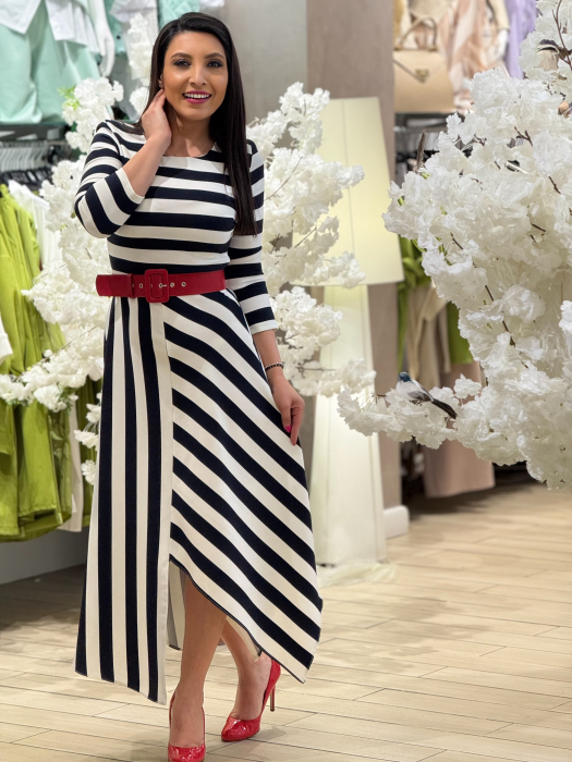 Rochie cu dungi asimetrica [4]
