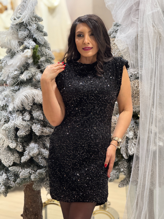 Rochie cu paiete si umeri bufanti [5]