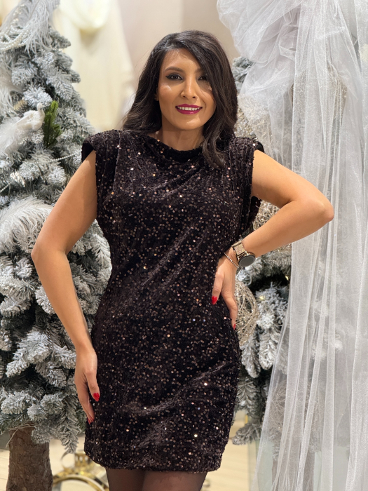 Rochie cu paiete si umeri bufanti [4]