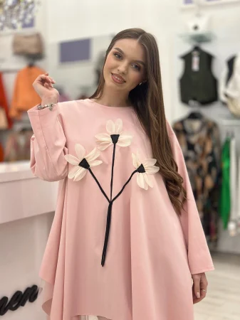 Rochie cu tulle si floricele aplicate [2]