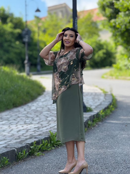 Rochie cu voal asimetric [4]