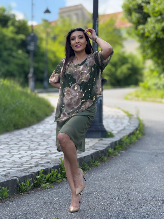 Rochie cu voal asimetric [6]