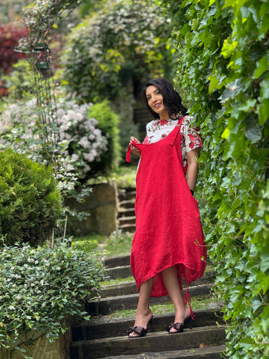 Rochie din in cu nasturi decorativi [2]