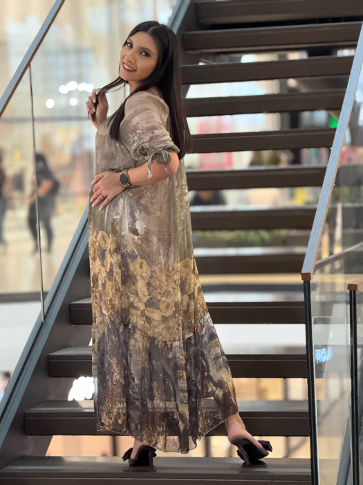 Rochie din matase cu imprimeu [4]