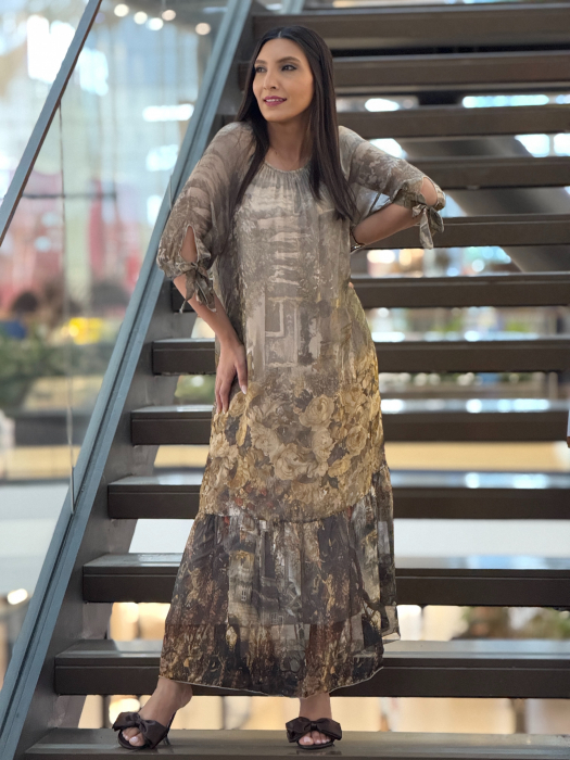 Rochie din matase cu imprimeu [2]