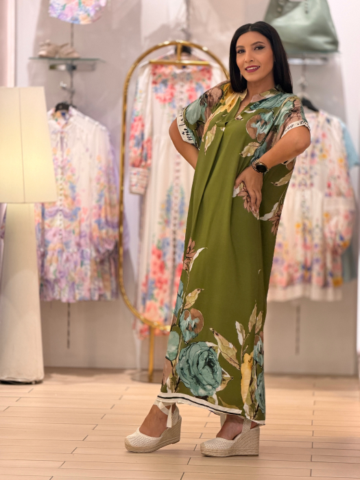 Rochie din vascoza cu imprimeu floral [3]