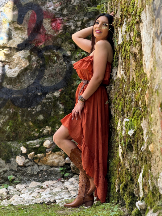 Rochie din bumbac 100% asimetrica [4]
