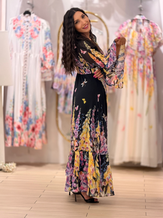 Rochie florala pe fond negru [4]
