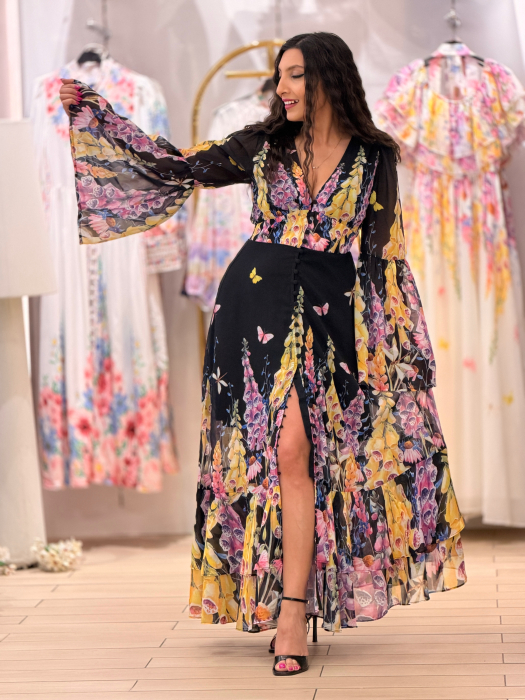 Rochie florala pe fond negru [6]