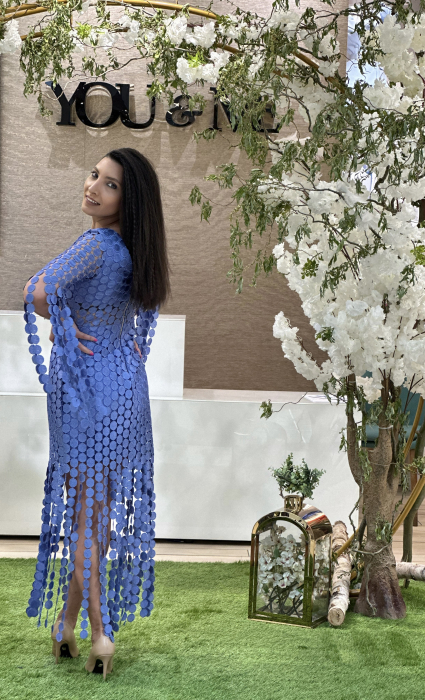 Rochie indigo cu franjuri [3]