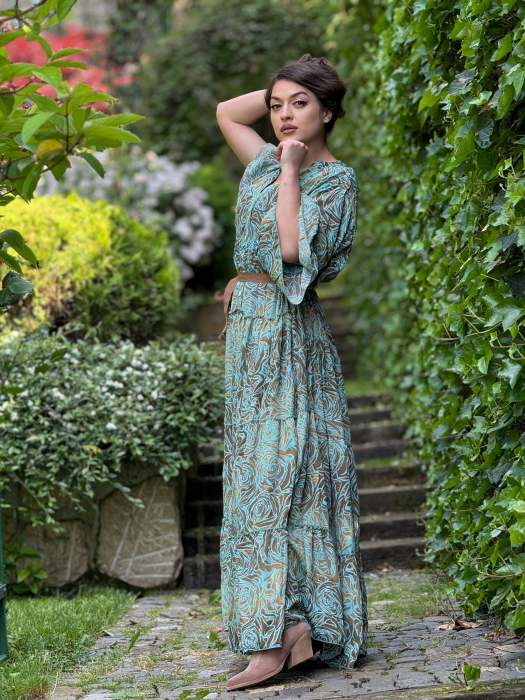 Rochie lejera cu anchior si imprimeu artistic floral [2]