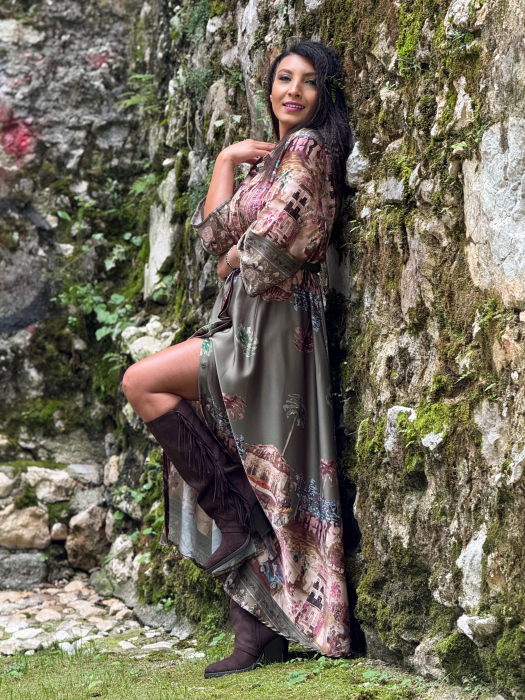 Rochie lejera cu imprimeu peisaj [2]