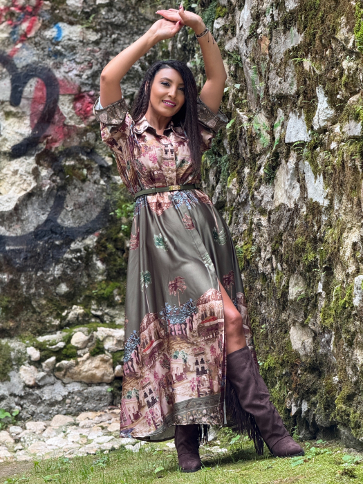 Rochie lejera cu imprimeu peisaj [3]