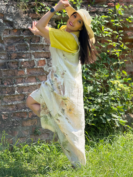 Rochie lejera din in cu imprimeu floral [4]