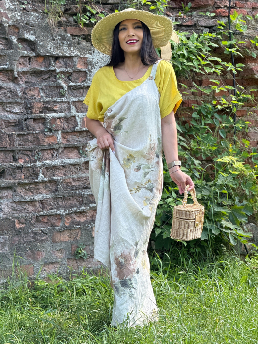 Rochie lejera din in cu imprimeu floral [3]