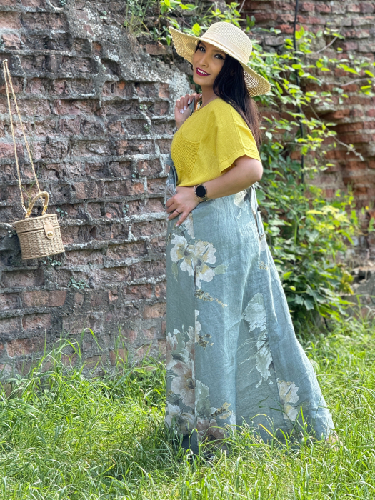 Rochie lejera din in cu imprimeu floral [6]