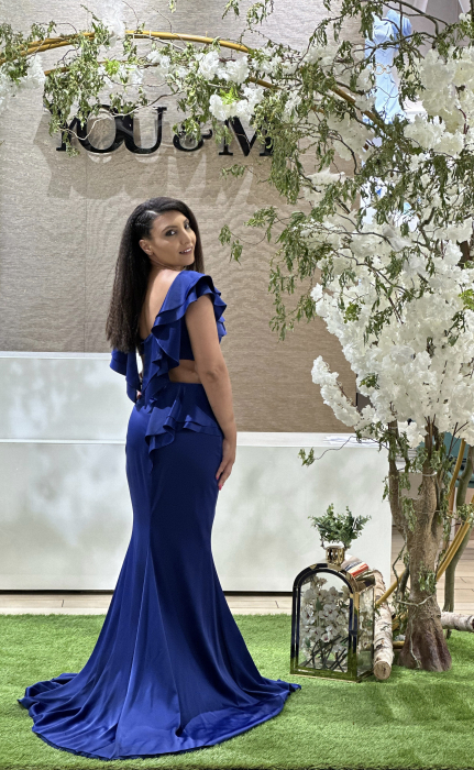 Rochie lunga albastru electric [3]