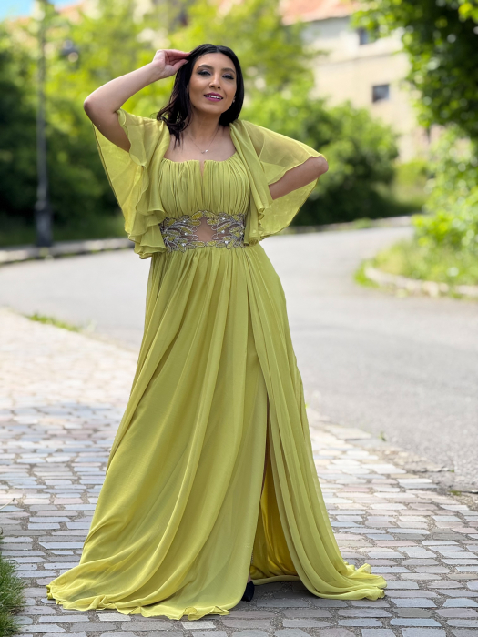 Rochie lunga cu detaliu in talie [4]