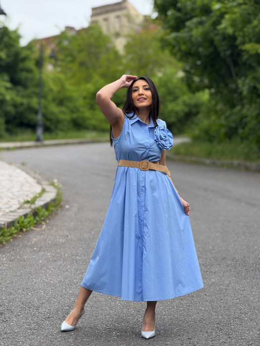 Rochie lunga cu floare 3D [4]
