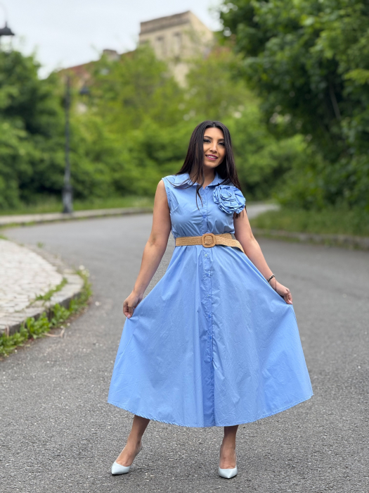 Rochie lunga cu floare 3D [2]