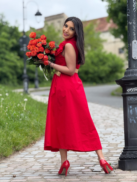 Rochie lunga cu floare 3D [7]