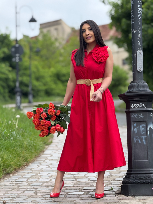 Rochie lunga cu floare 3D [6]