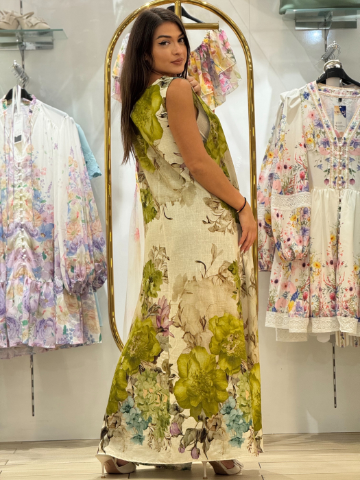 Rochie lunga cu imprimeu floral [4]