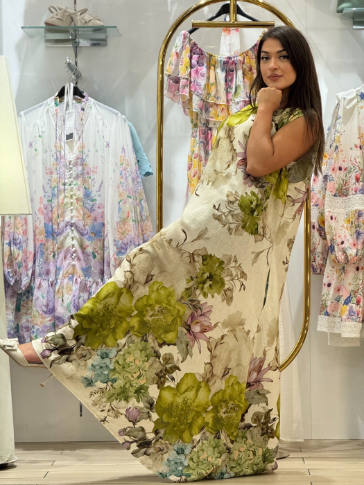 Rochie lunga cu imprimeu floral [3]