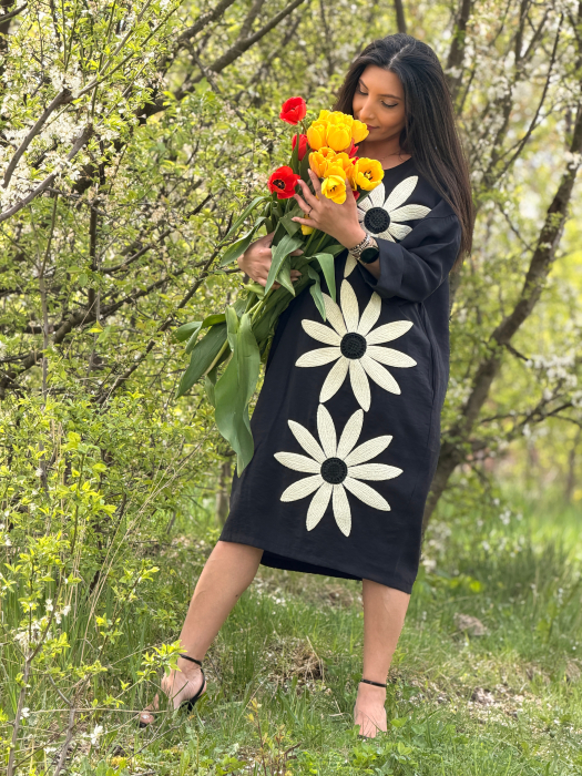 Rochie lunga cu imprimeu flori [2]